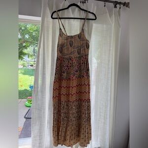 Blue Sky Earthy Tones Maxi Dress